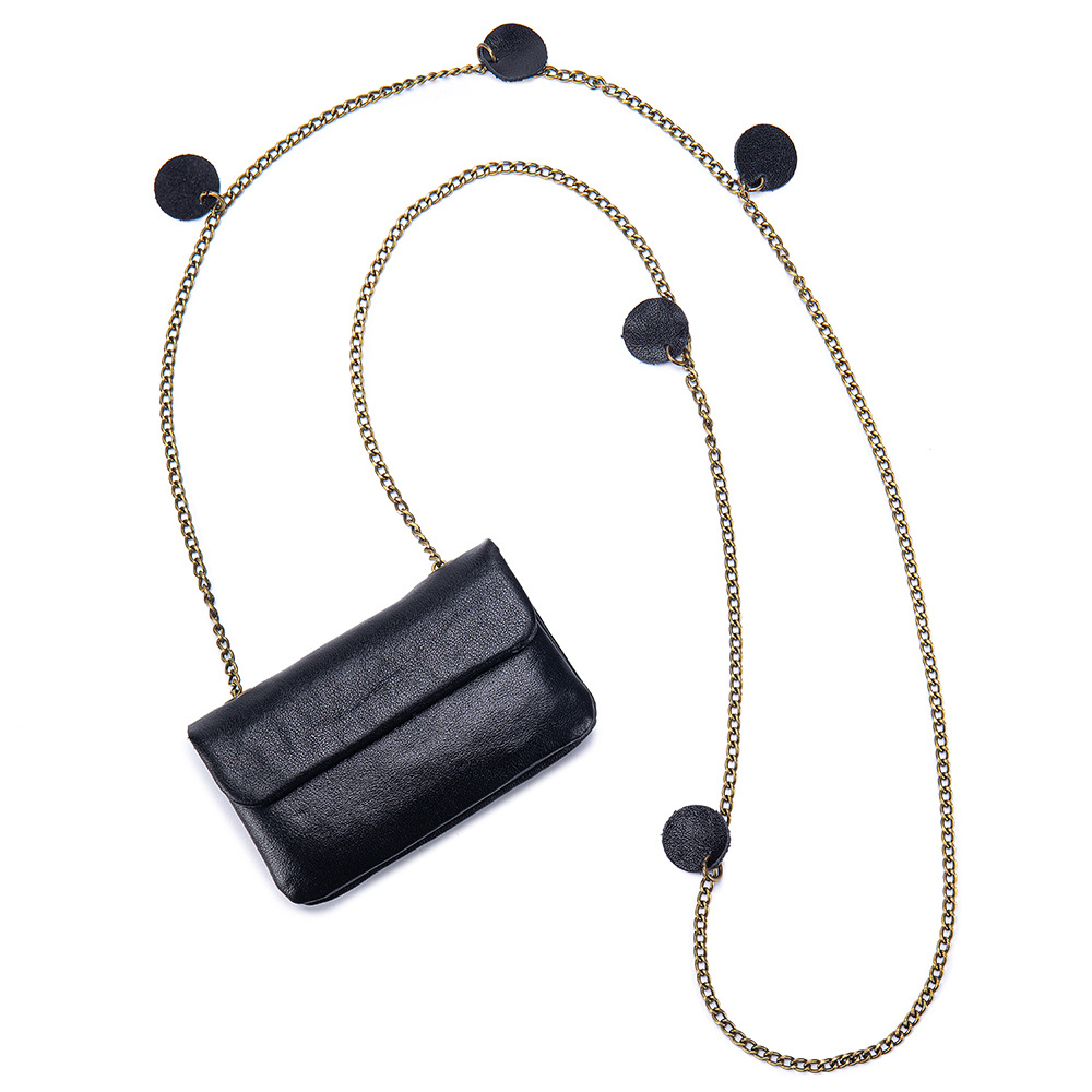 New Top Grain Cowhide Chain Square Mini Bag, Niche Design Vintage Shoulder And Crossbody Bag For Women - Thumbnail 7
