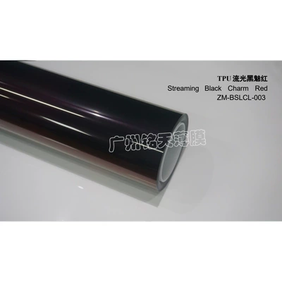 Auto Color Change Film — car TPU color change film - imported-tpu-in-flowing-black-and-enchanting-red-152-15m-roll