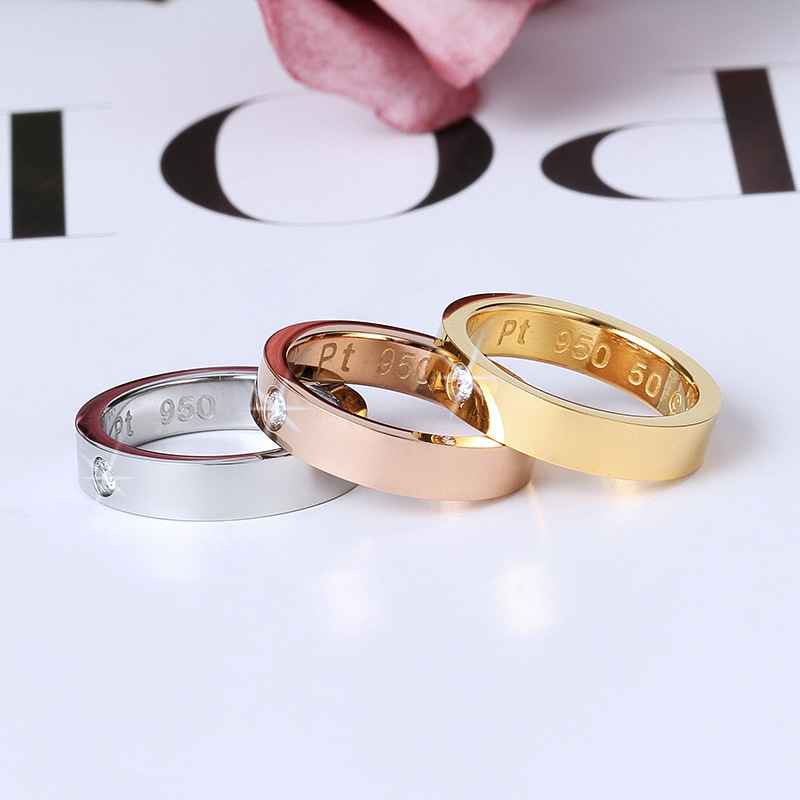 Golden trend wedding ring stainless steel for men and women with…