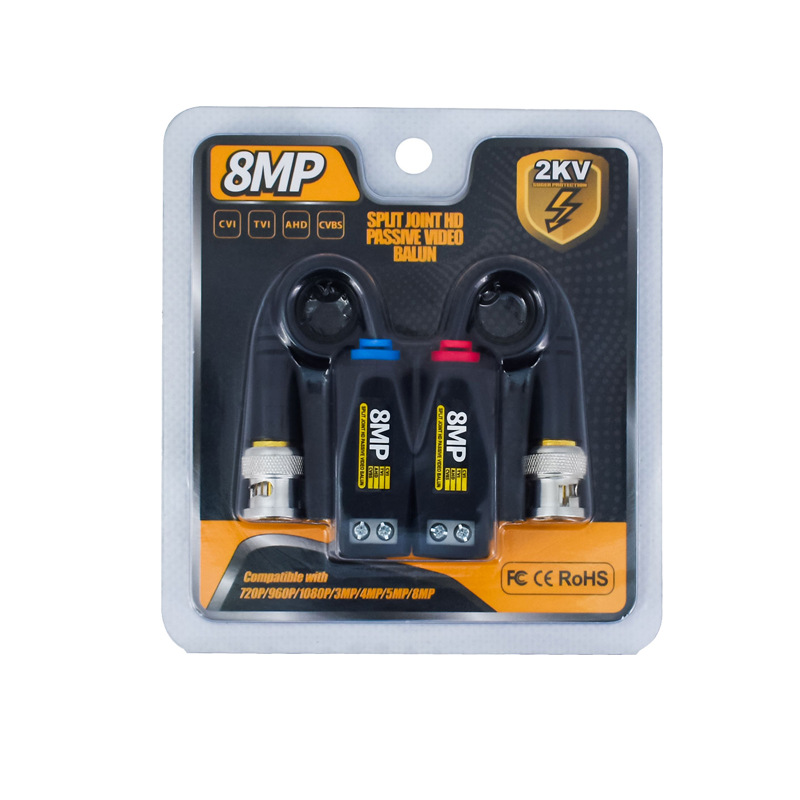 监控模拟网络同轴AHD/CVI/TVI高清双绞线传输器BNC转接头高清传输