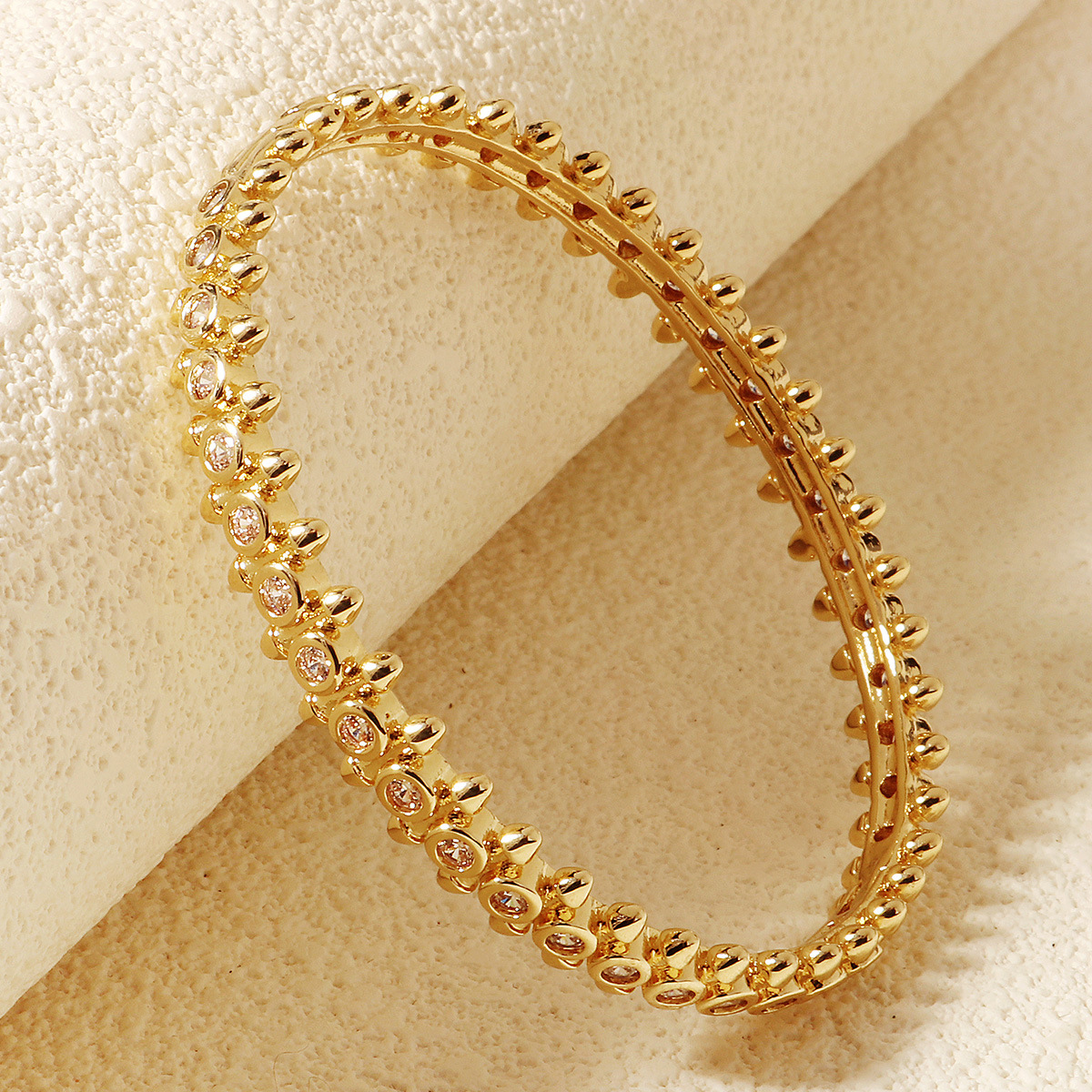 20g Weight 0.03µm-0.05µm Gold Plating Thickness Electroplating Gold Plating Process 18K Real Gold Plated Plating Material Rhinestones, Zircon Inlay Material Bangle Classification 1 Piece Quantity Holiday, Travel, Daily Occasion Copper Material Love, Round, Square Pattern Women's Gender French Style, Modern Style, Classic Style Style Inlay Craft French Style Modern Style Classic Style Love Round Square Rhinestones Zircon Alloy Copper Wholesale Bangle 2
