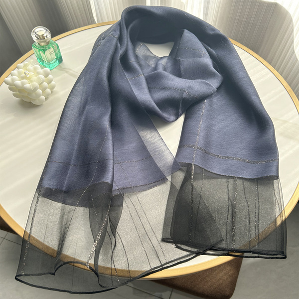 2026 mulberry silk frame small gold edge silk scarf classic plaid…