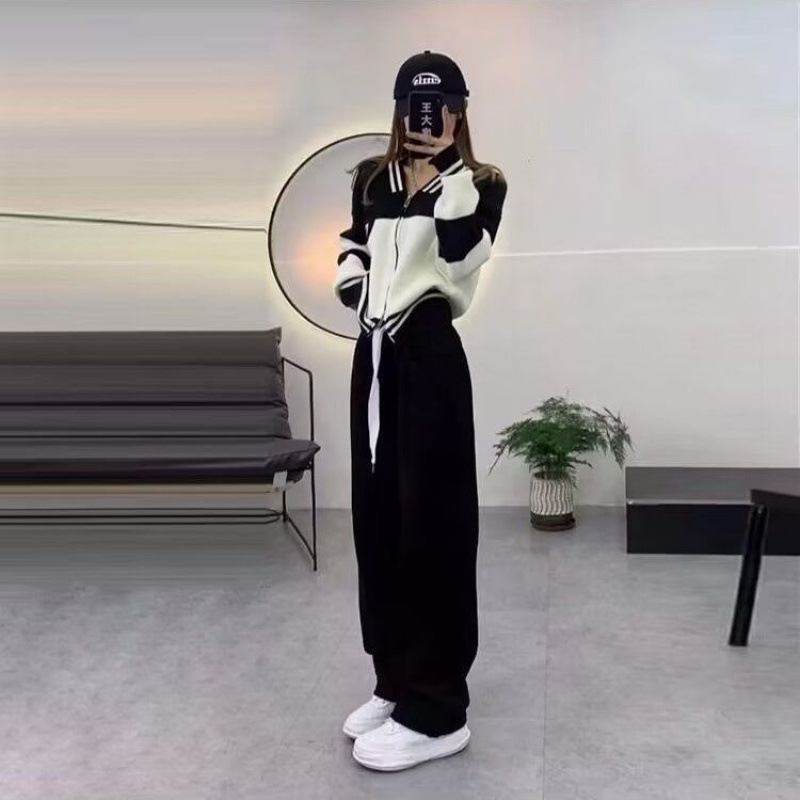 胖MM特大码300斤克莱因蓝休闲套装女秋冬加绒运动卫裤减龄两件套2|undefined