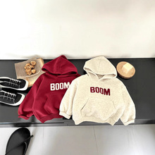 2025新款儿童卫衣春秋男童中小童宽松宝宝连帽套头卫衣上衣打底衫