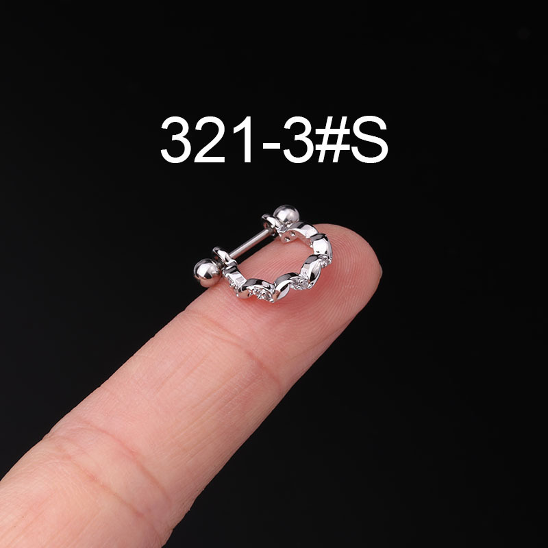 20g de acero inoxidable fina varilla piercing pendientes creativo hueso del oído uñas populares de Europa y América del tornillo bola de la torsión espárragos solo