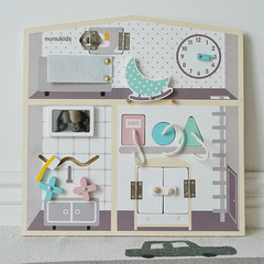 Children's educational Montessori early education homemade busyboard busy wooden house screw screw matching combination