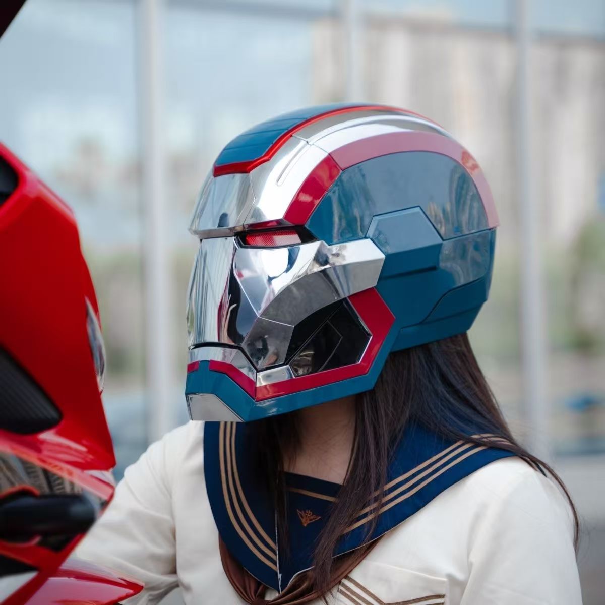 Casco Luminoso de Iron Man MK7 de Plástico con Control por Voz para Cosplay