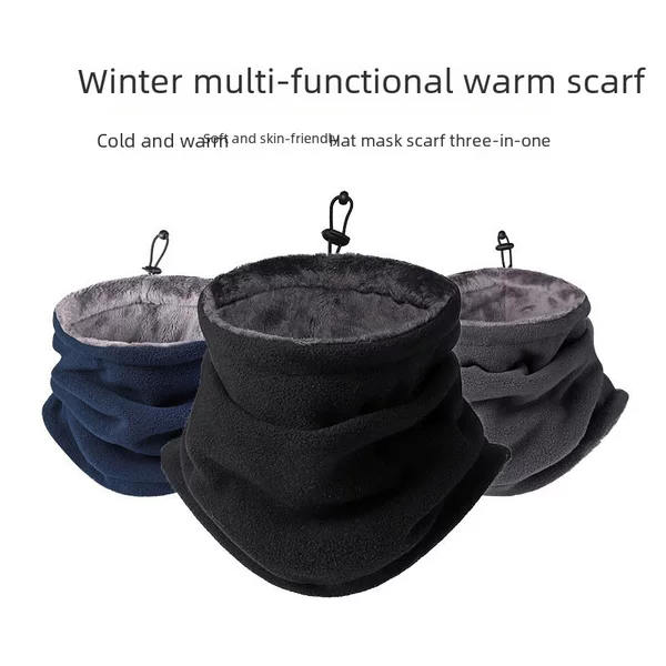 Japanese and Korean Hot-Selling Winter Outdoor Cycling Scarf, Thickened Fleece Warm Neck Gaiter, Windproof Dust Mask, Polar Fleece Neck Cover