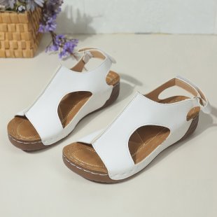 Nuevo verano 2025 Europa y América comercio exterior sandalias de tamaño grande para mujeres cosidas de velcro transpirables sandalias de talón hueco para mujeres