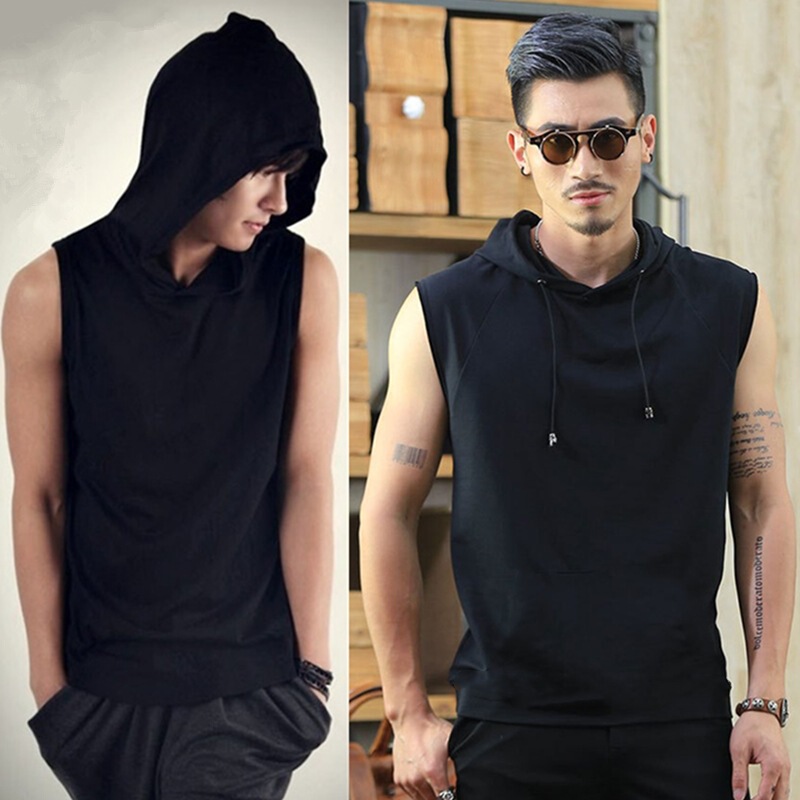 Foreign Trade Sweater2026 Men's Casual Sleeveless T-Shirt Hooded Vest Loose Sports Vest for Men Foreign Trade Sweater2026 Men's Casual Sleeveless T-Shirt Hooded Vest Loose Sports Vest for Men