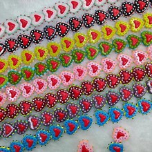 新款爱心双面手绘琉璃 少女心直孔串珠 手工DIY耳环手链项链饰品