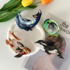 嘉髪飾り海洋シリーズ酢酸クリップ高級感サメクリップ小衆デザイン動物クジラクロスボーダー卸売り
