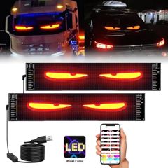 人気自動車led発光車トラック悪魔目ライトフレキシブルディスプレイスマートUSBダイナミック表情ライト