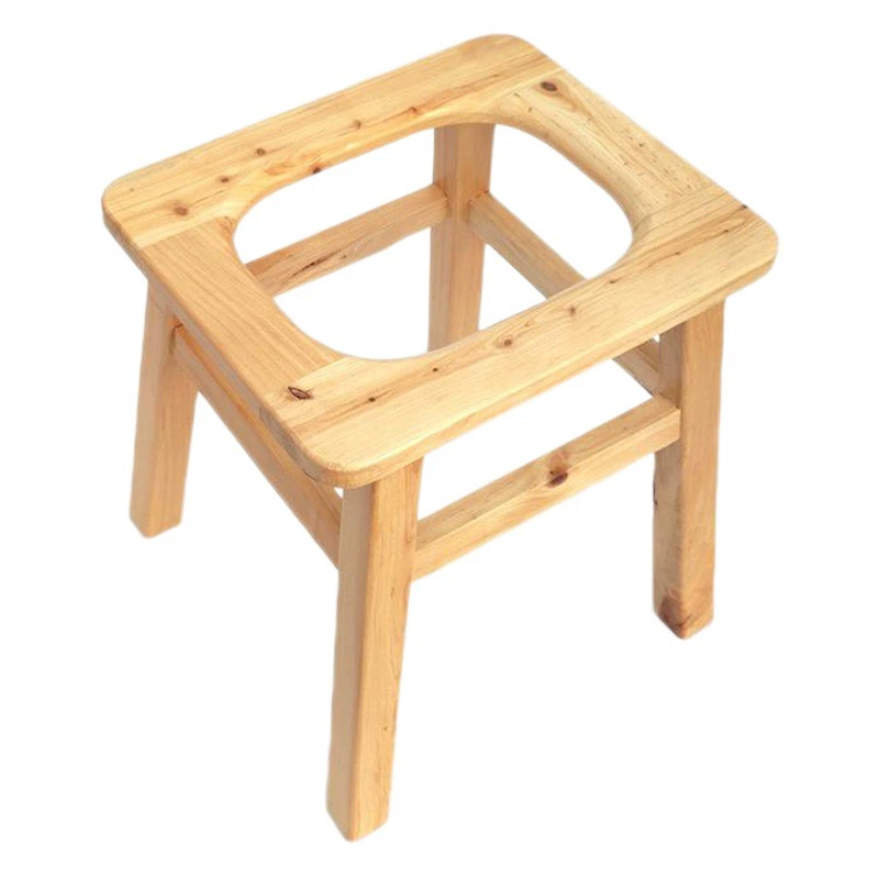 Табурет из цельного дерева Туалетный стул для пожилых людей Туалетный стул для беременных женщин Туалетный стул Бытовой туалетный стул для пожилых людей Туалетный стул