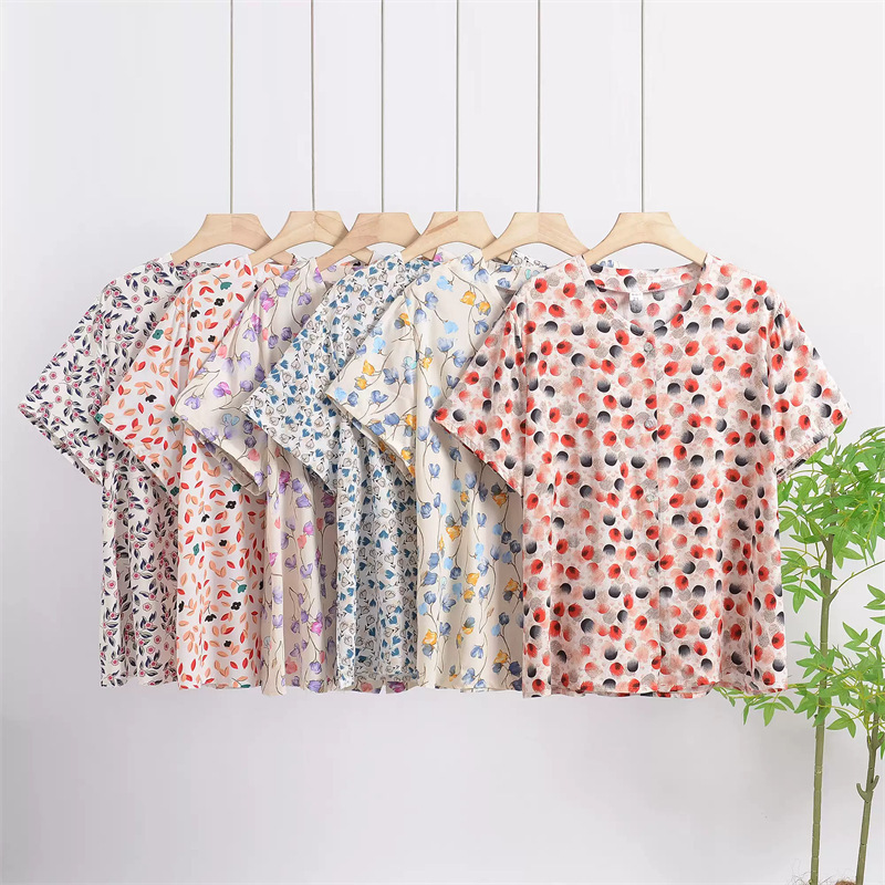 2026 New Summer Style Elegant Round-Neck Cotton Silk Blouse for Elderly Women, Loose Plus-Size Breathable Rayon T-Shirt for Women