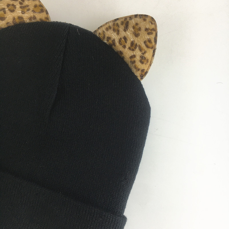 Cappello lavorato a maglia con stampa leopardata unisex Wind, autunno e inverno, per coppie maschili e femminili, cappello termico da esterno, cappello di lana, cappello freddo_voghion.com