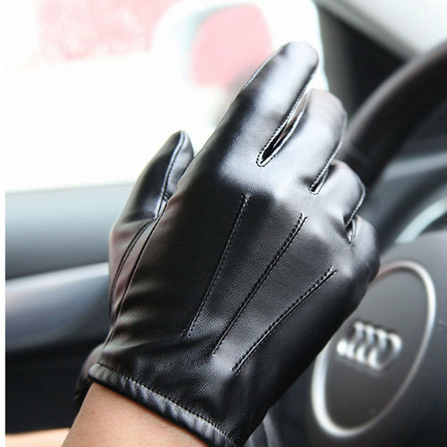 Men's winter warm PU thin touch screen driving gloves, new autumn and winter edition, Korean style wholesale gloves