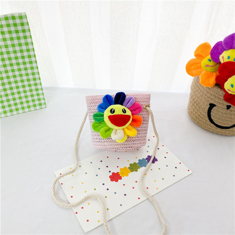 New Cartoon Cute Flowers Straw Children's Bag Wholesale Nihaojewelry display picture 6