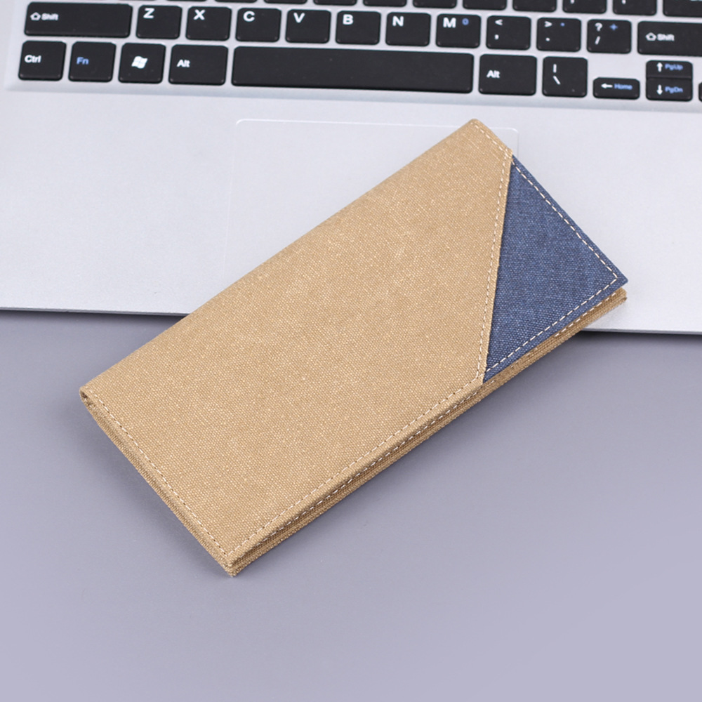 Cartera larga para hombres, lona, denim para hombres, cartera delgada para hombres, bolsa de trajes para hombres, bolsas de tarjetas, bolsas de tarjetas para tarjetas
