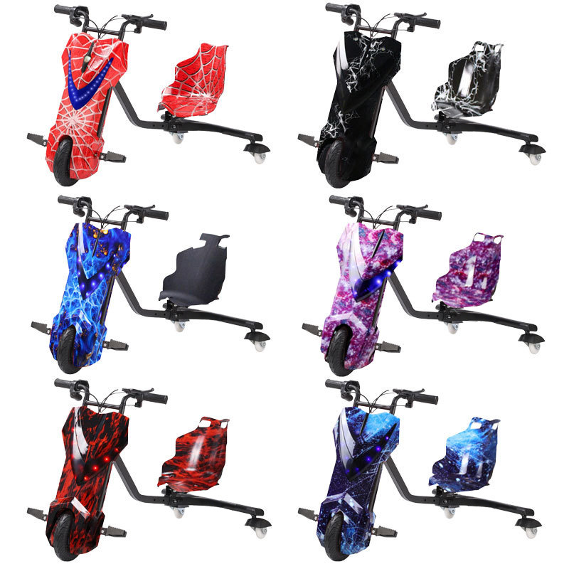 Coche de Derrape de Tres Ruedas para Niños, Amortiguador de Impactos, Coche de Equilibrio para Exteriores, Coche de Derrape Eléctrico para Puestos Callejeros, Scooter