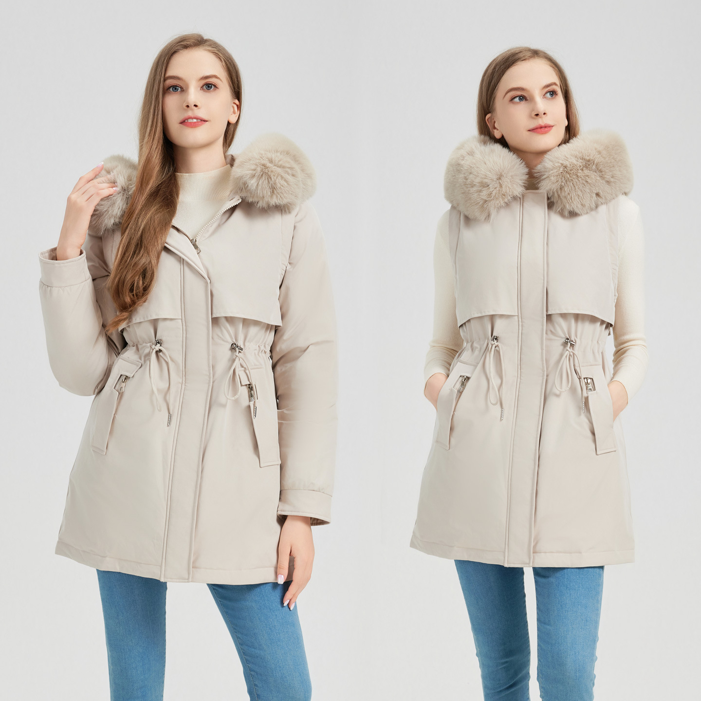 Transfronterizo Packer algodón de mujer invierno 2025 nuevo algodón de cintura chaqueta de algodón largo y grueso chaqueta de lana image 1