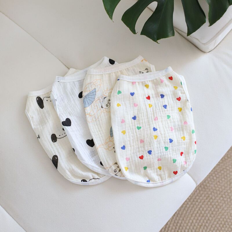 Womi All-Cotton Dog Clothes for Small Dogs, Autumn and Winter Clothing, Pure Cotton Vests for Puppies, Pet Clothes, Cross-Border Supply