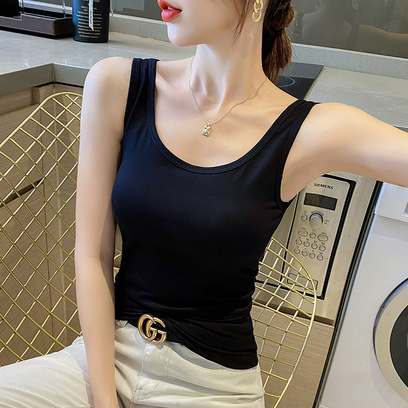 Pure Cotton Women's Tank Top 2026 Summer Sleeveless Inner Wear Outer Wear Beautiful Back Camisole Top Cross-Strap Can Be Worn Outside