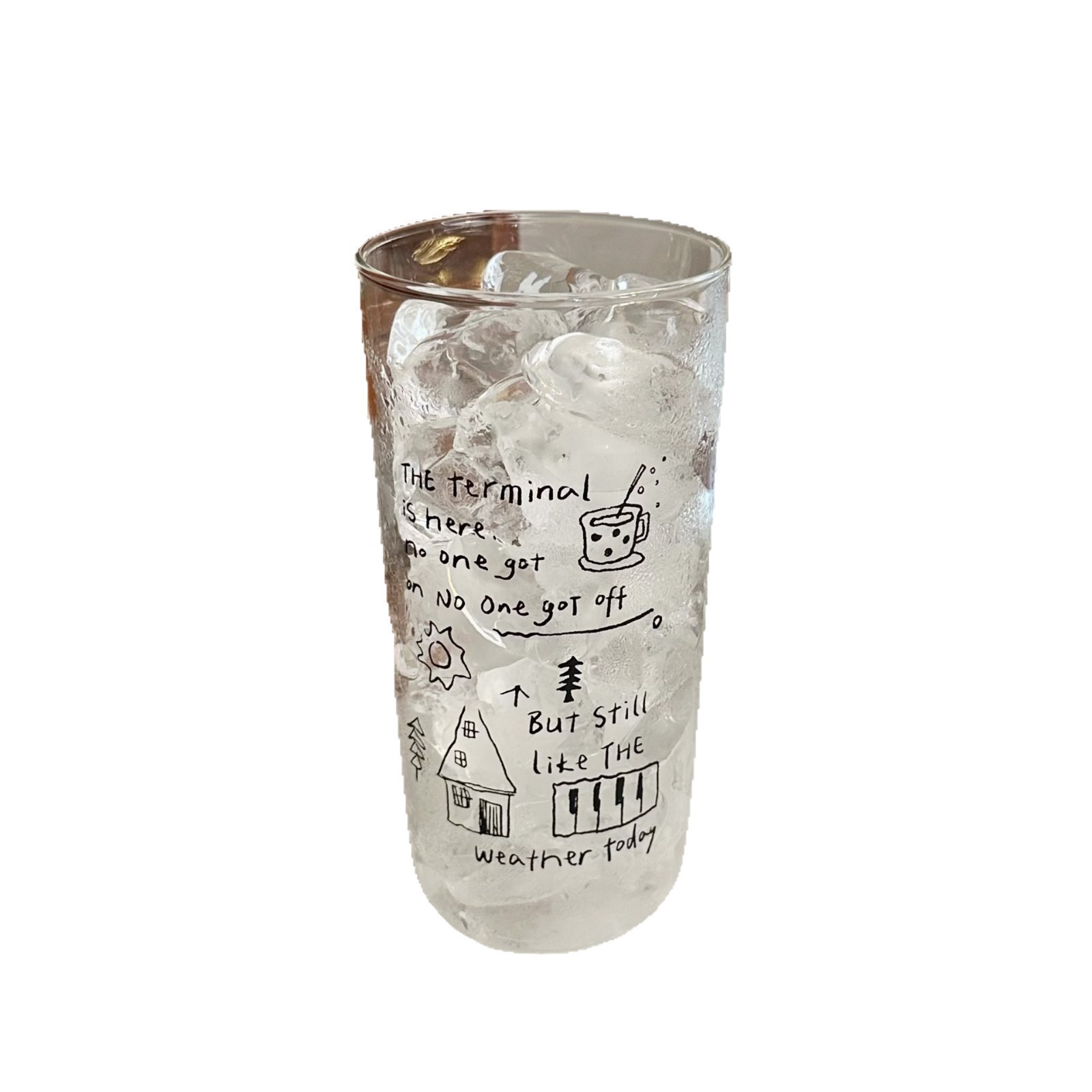 Retro Linien Graffiti Kaffeetasse Aus Glas Hitzebeständig_voghion.com