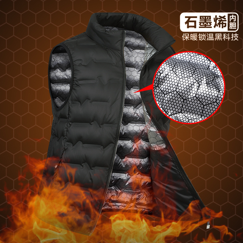 Chaleco de pluma para hombres otoño y invierno chaleco de grafito chaleco de hombro de pluma ligero chaqueta de hombre chaqueta de color sólido