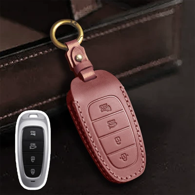 key case suitable for: Car key bag - brown-4-key-speaker