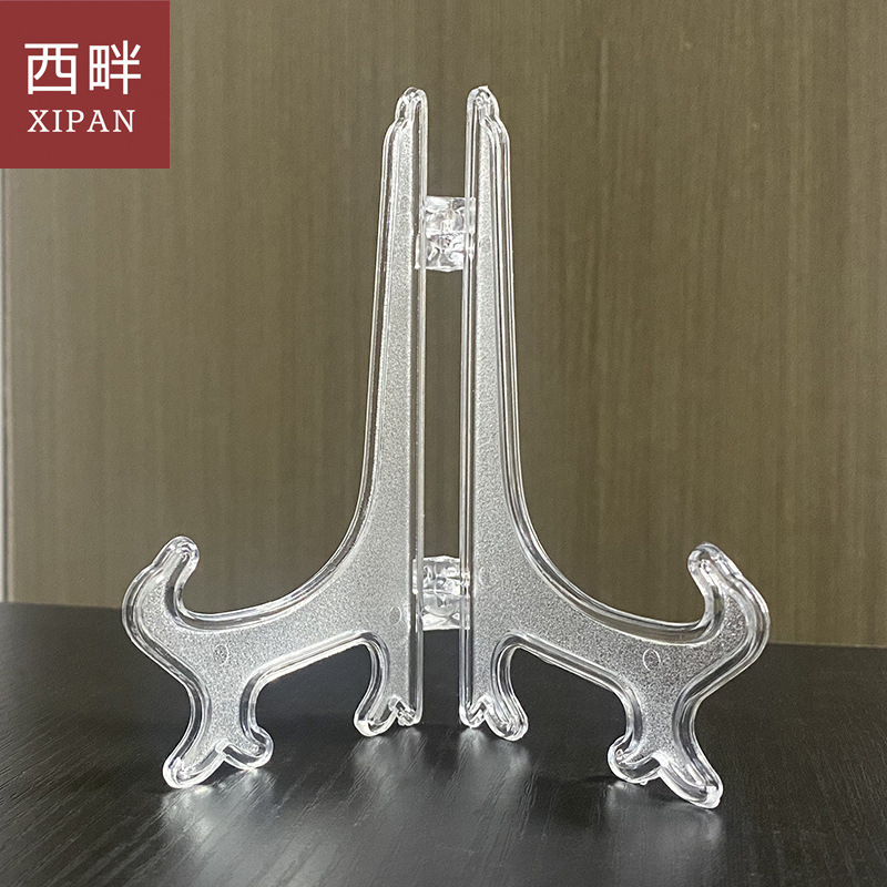 Plate Holder Appreciation Plate Ornaments Display Plate Rack Transparent Tray Tea Cake Bracket Gypsum Plate Support Frame Plastic Base