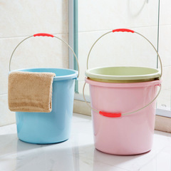 Thickened large portable plastic bucket, household plastic small round bucket for water storage, student dormitory use for bathing and laundry bucket