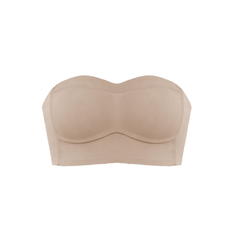 6001 brillante media taza sin tirantes tubo superior ropa interior cómoda de las mujeres sin hilos transpirable taza delgada soporte superior empuja hacia arriba el sujetador