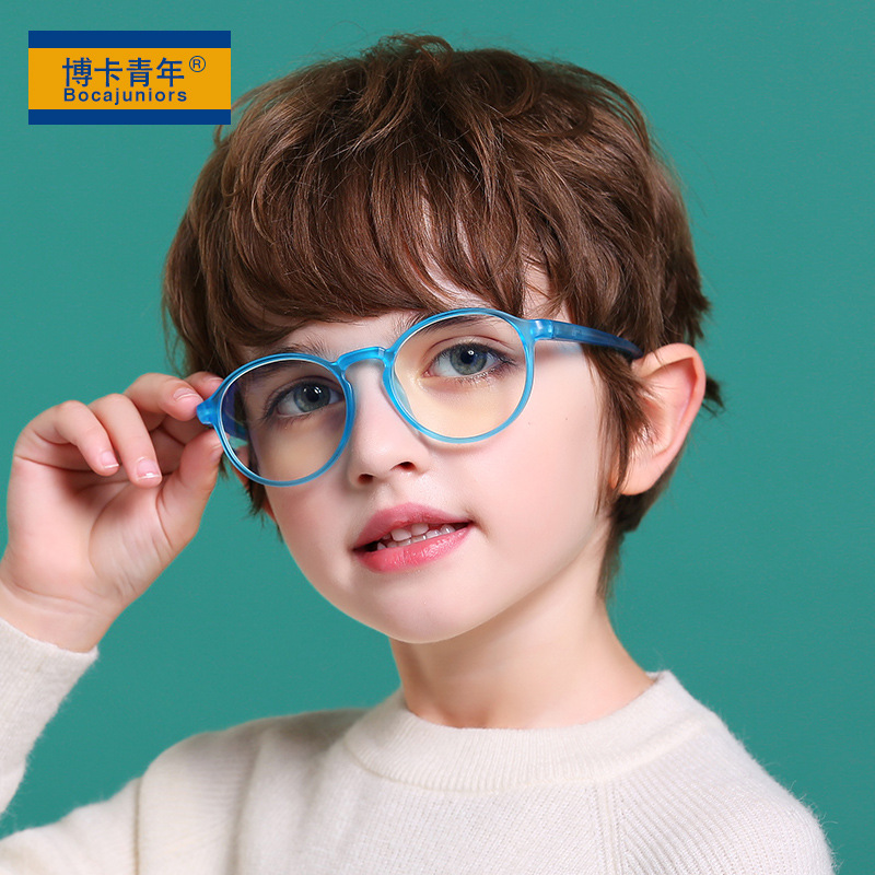 Retro Round Frame Children's Anti-blue Light Flat Glassesy Macaron Color Anti-blue Light Glasses YKF3573