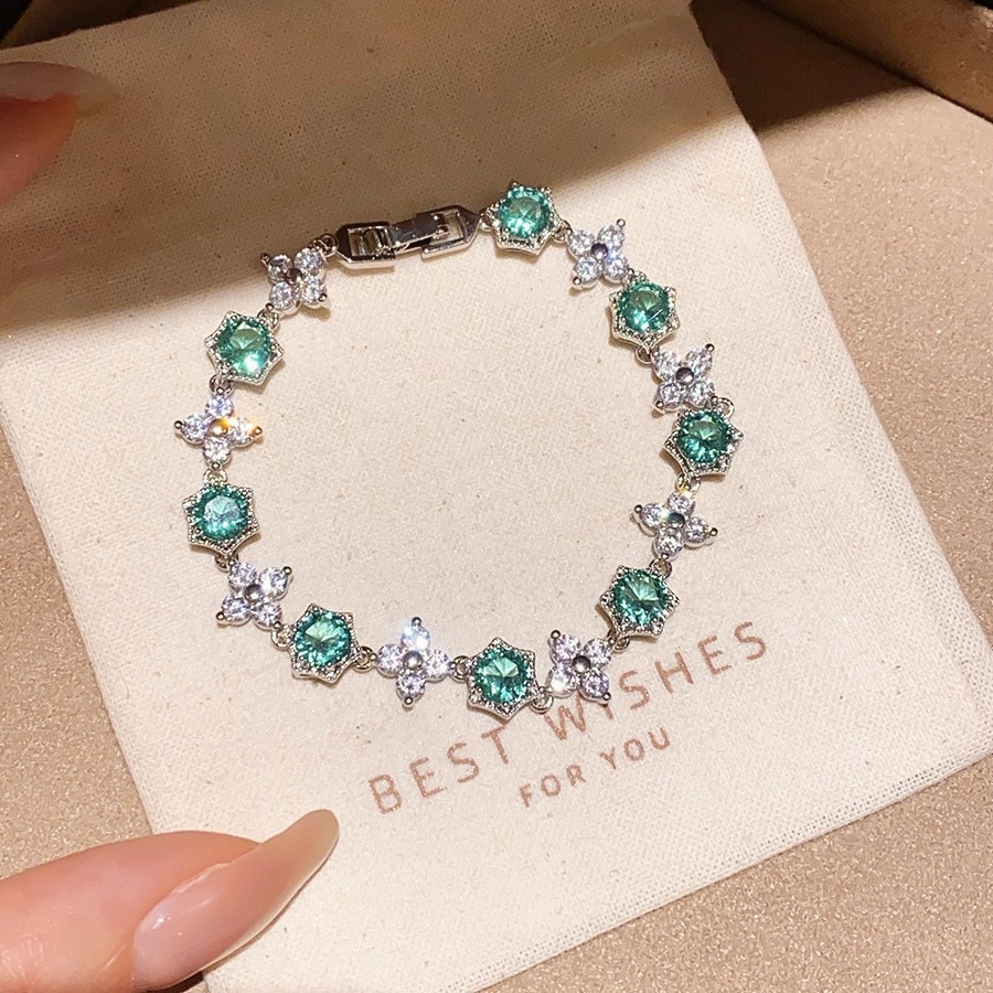 Pulsera 16 - plata - azul lago