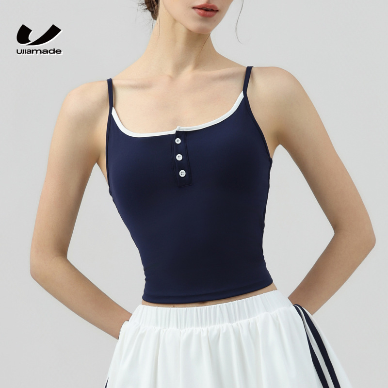 Yoga Vest with a High-End Feel, with Chest Pads, for Women to Wear Outside, Featuring a Beautiful Back Design, Slim Fit, Flattering, Pilates Sports Top, Fitness Wear