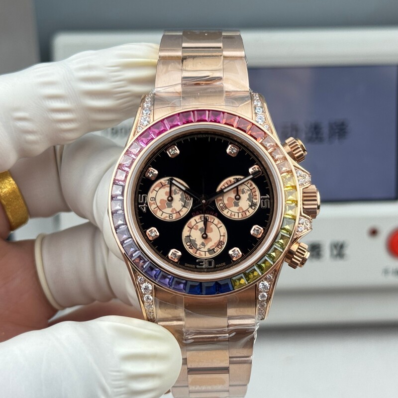 Full Diamond Rainbow Daytona Chronograph Fully Automatic Mechanical Waterproof Men's Watch Mechanical Watch for Men Full Diamond Rainbow Daytona Chronograph Fully Automatic Mechanical Waterproof Men's Watch Mechanical Watch for Men