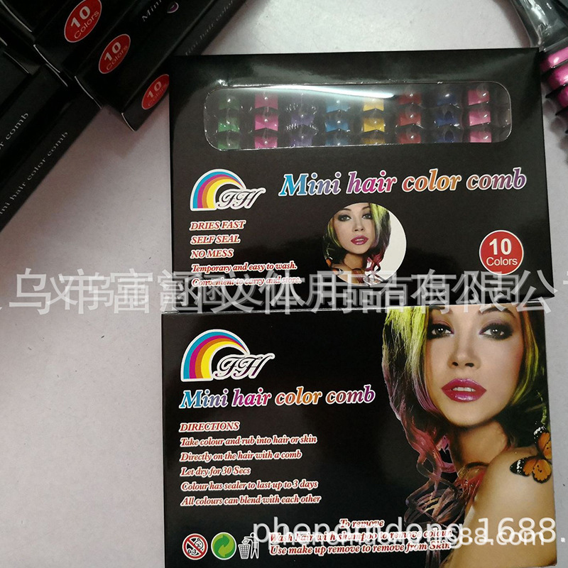 Comercio electrónico transfronterizo de 10 colores desechables tinte para el cabello peine de dientes traje de agente no es fácil de dañar tinte para el cabello palo de suministro de fábrica
