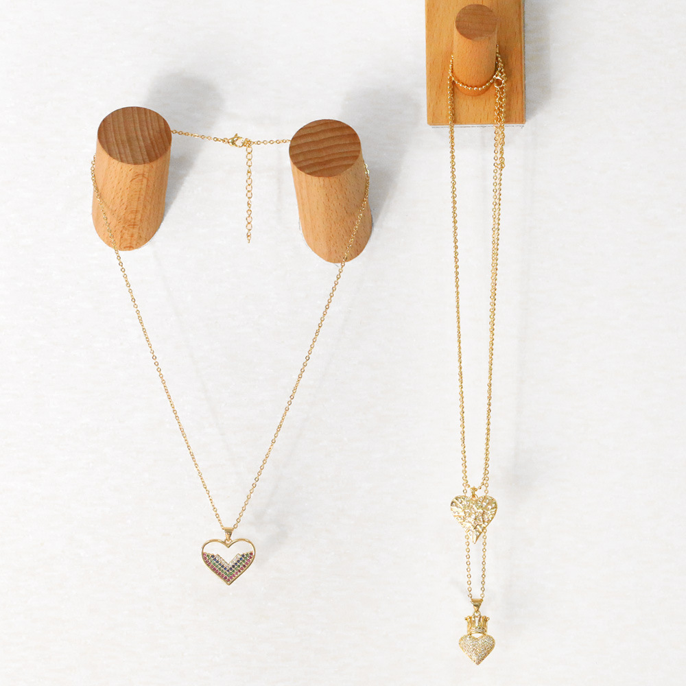 2022 New Trendy Simple Clavicle Chain Heart Zircon Necklace