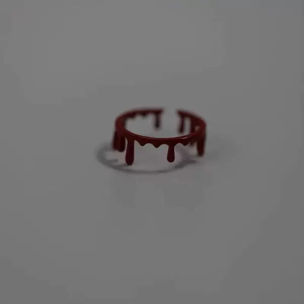 Halloween Funny Decoration Horror Vampire Cut Fake Bloodmark Ring Personalized Dark Bloodline Open Ring