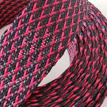 厂家供应黑红色尼龙编织网管 电子线束保护网套 编织理线套