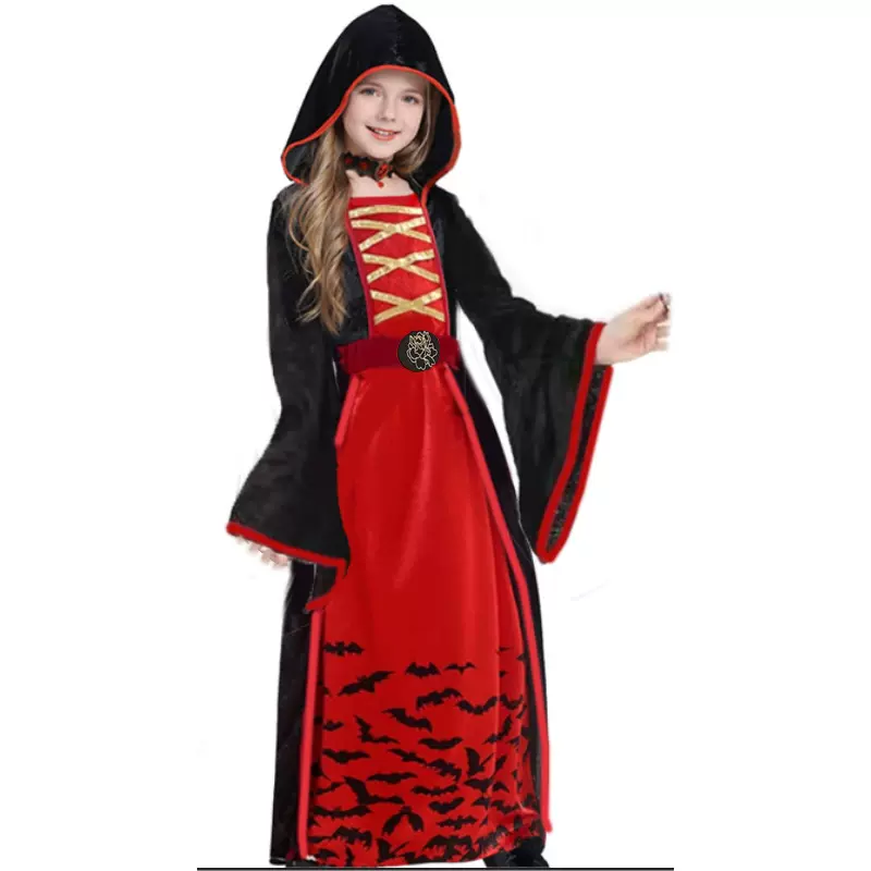 万圣节儿童服装女童裙子恐怖吸血鬼扮演服舞台演出服cosplay衣服