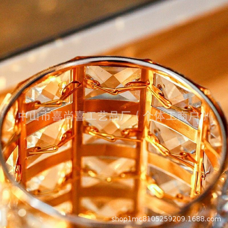 Nordeuing cristal bolígrafo cepillo de uñas maquillaje almacenamiento metal artesanía decoración ornamentos cepillo de maquillaje redondo huevo de oro