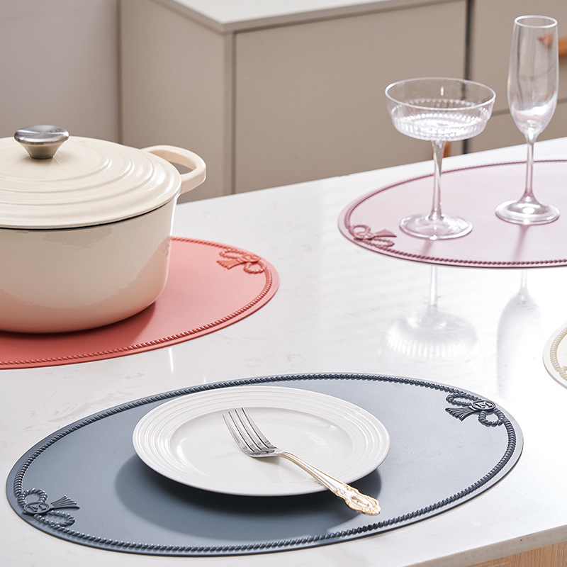 Light Luxury Silicone Western Dining Mat Household Dining Table Anti-scalding Insulation Mat Kitchen Nordic Dining Table Mat High Temperature Resistant Pot Mat Bowl Mat