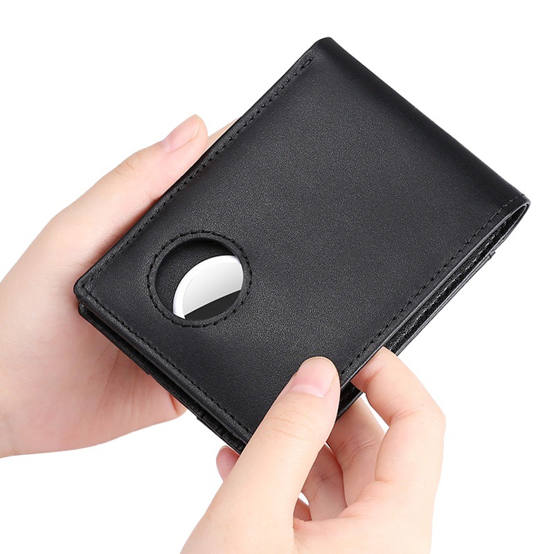 Cruzar La Frontera Americana Cartera de cuero de los hombres de Apple rastreador localizador Americano clip de oro anti-magnético antirrobo al por mayor