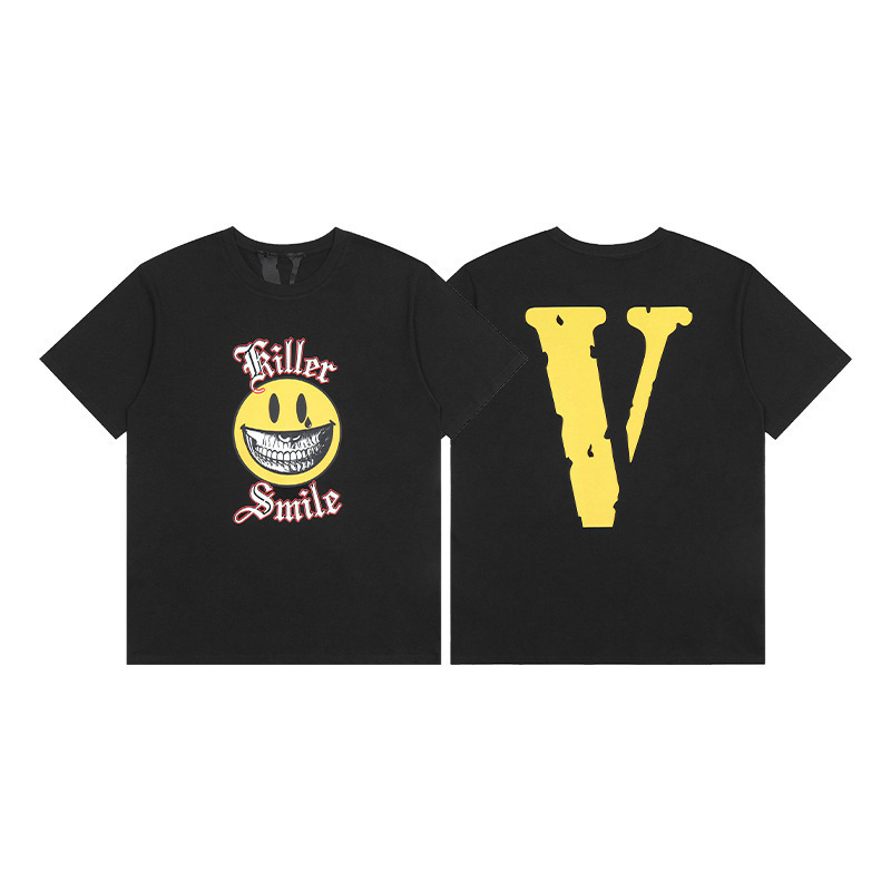 外単VLONE FOG潮牌大v字母Logo桜半袖スケッチ刺繍唇印落書きプリントtシャツ|undefined