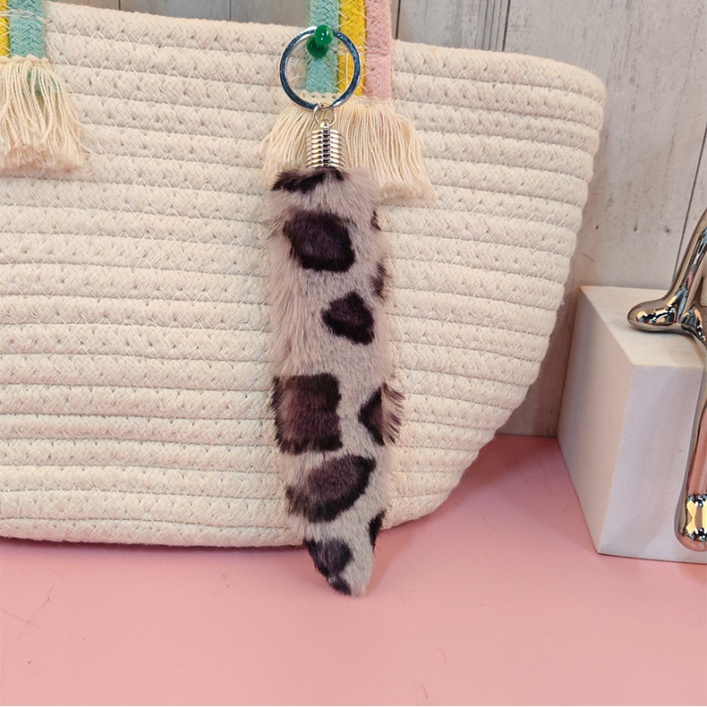 Simple Style Style Simple Style Leopard Imitation Wool Unisex Bag Pendant Keychain