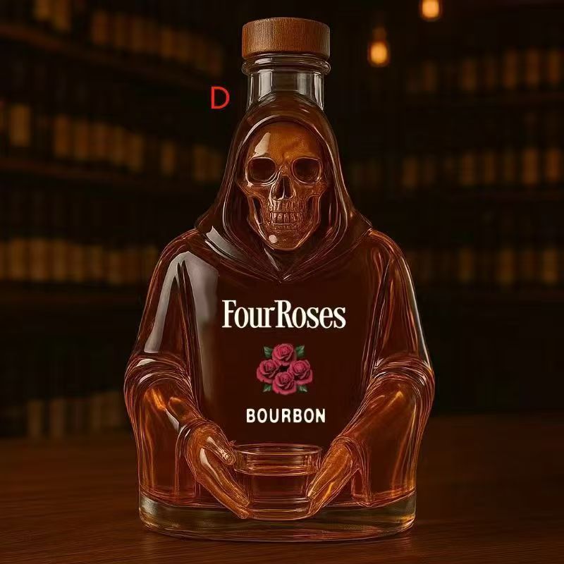趣味威士忌酒瓶320ml明玻璃酒瓶家用高硼硅玻璃白酒红酒盛|undefined
