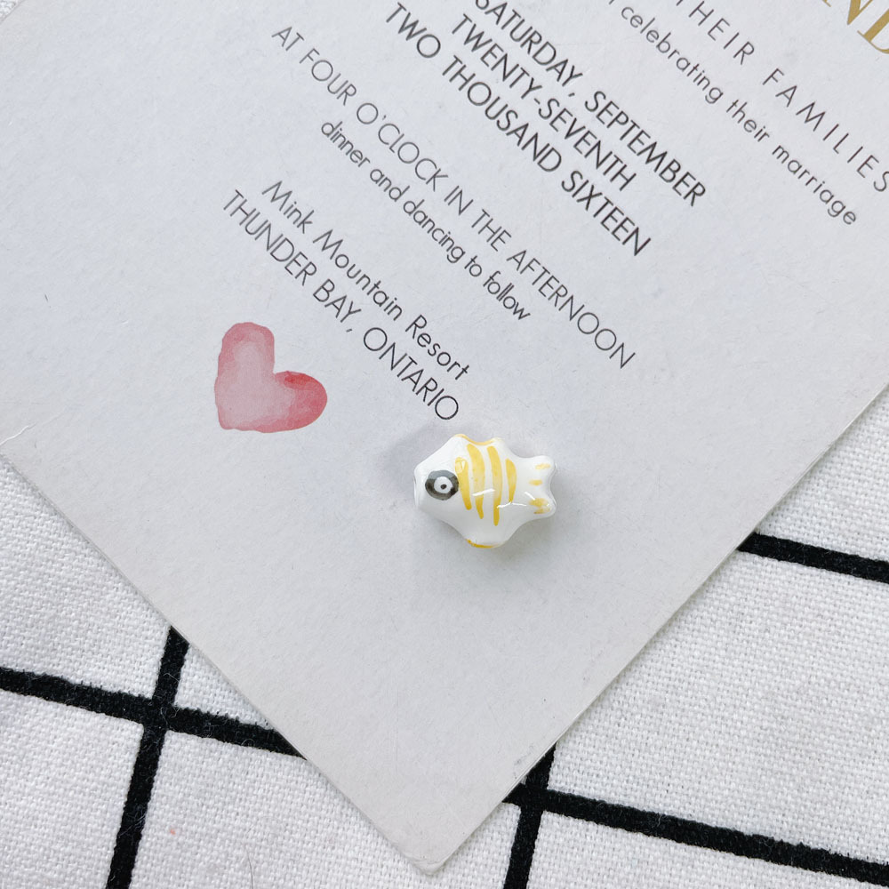 10 PCS/Package 15*12mm Ceramics Fish Jewelry Accessories Beads display picture 11