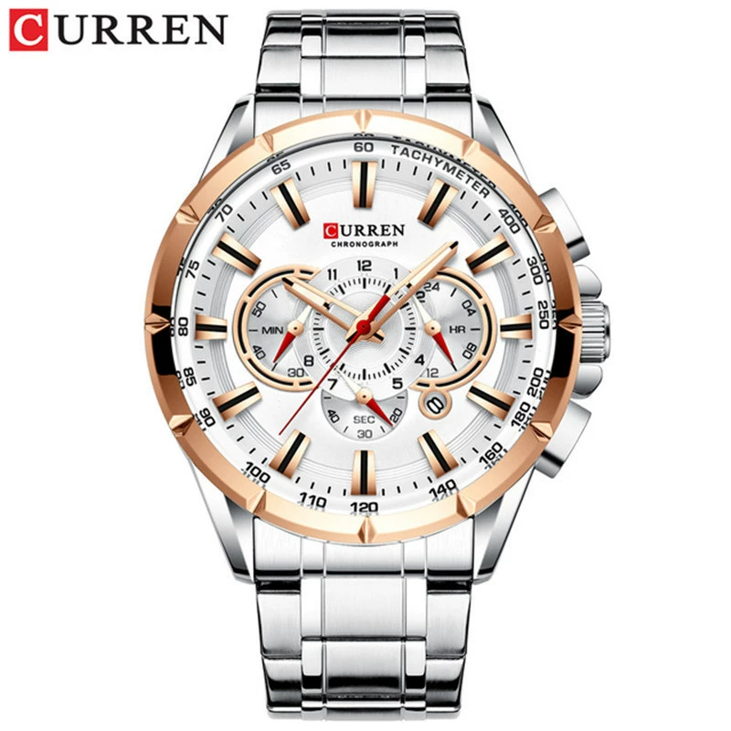 Curren Karray 8363 Мужские бизнес-сталь браслеты кварцевые календарь Шестой точка пакет многофункциональные ночи Мужские часы